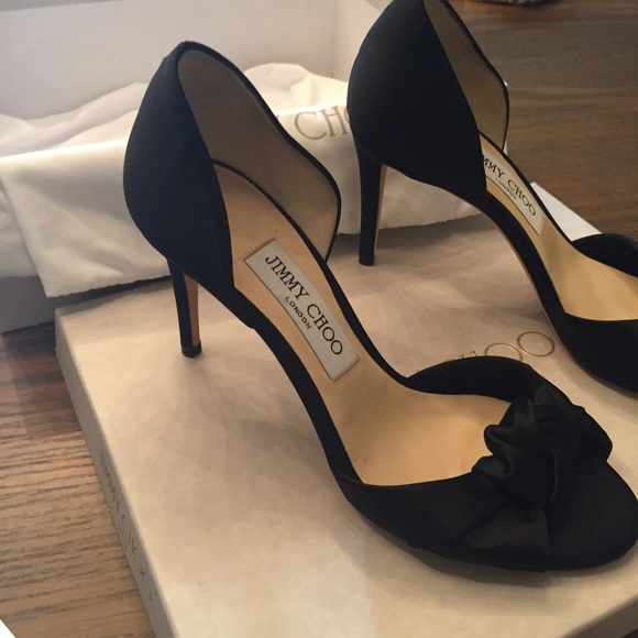 SALE🎉Jimmy Choo Black Kitty Knotted Satin D'orsay - Picture 3 of 8